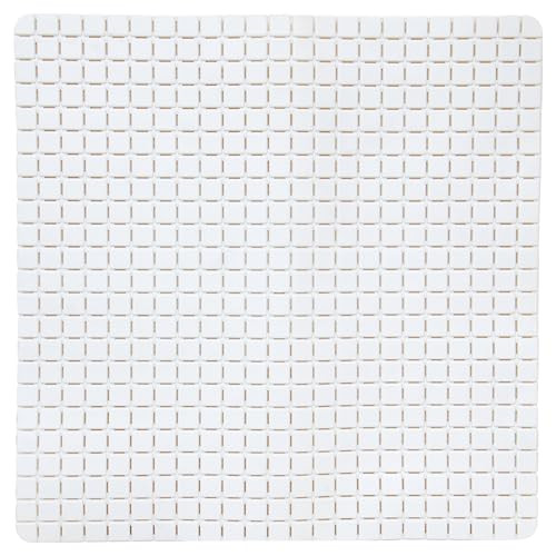 MSV Premium douchemat antibacterieel antislip met zuignappen - wit - 54 x 54 cm