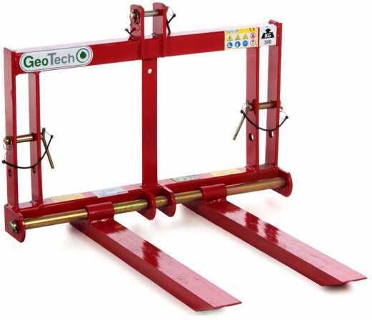 GeoTech D300 - Fourche à palettes pour tracteur - Portepalette postérieure - Capacité de charge 300 Kg