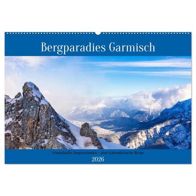 Bergparadies Garmisch - traumhafte Impressionen (Wandkalender 2026 DIN A2 quer), CALVENDO Monatskalender