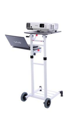 Präsentationsstation Franken Travel, für Laptop & Beamer, höhenverstellbar, belastbar bis 15 kg, Stahl