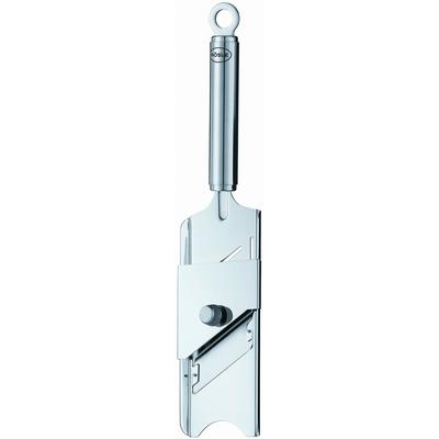 Gemüsehobel RÖSLE, silber (edelstahlfarben), L:28cm, Edelstahl 18/10, Küchenreiben, Gemüsehobel, Gourmethobel für Parmesan, Trüffel oder Pilze, stufenlos verstellbar