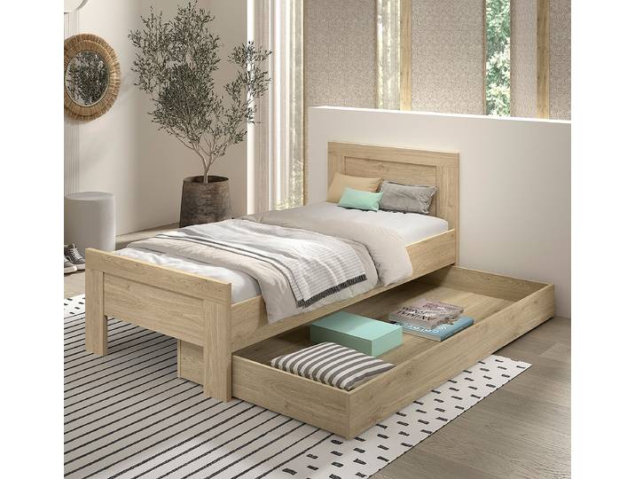 Lit simple Sam 90 x 200cm Marron