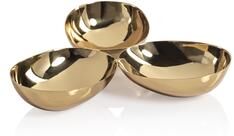 Zodax Stassi Polished Stainless Steel Triple Nut Bowl