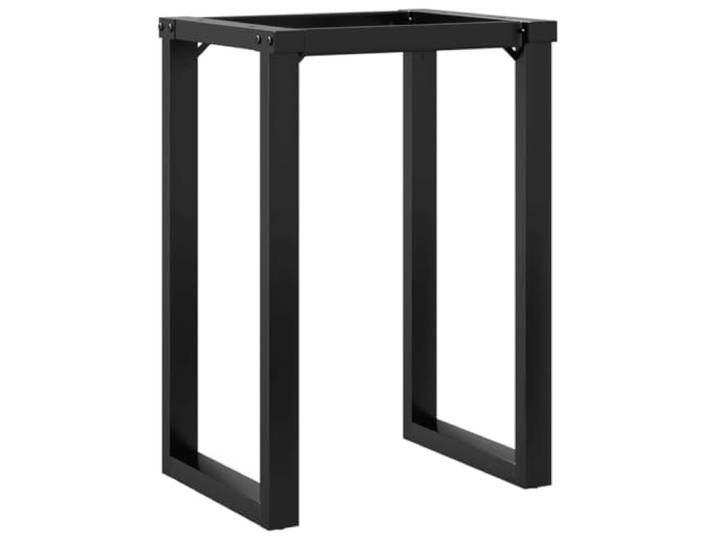 hliofuir Esstisch-Gestell O-Form 60x40x73 cm Stahl Tischbeine Schwarz Robustes O-Form Tischkufen Set aus schwarzem Stahl für Esstisch und Couchtisch im Industrial Design im Wohnzimmer.