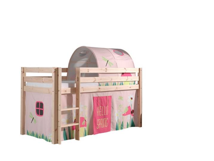 58 aufm Kessel Kinderbett Spielbett Karolina 210x106x114 Kinderbett Hochbett Massivholz natur (inkl. Versand, Lieferung bis Verwendungsstelle), Liegefläche 90x200, inkl. Textilset, breite Stufen, Absturzschutz