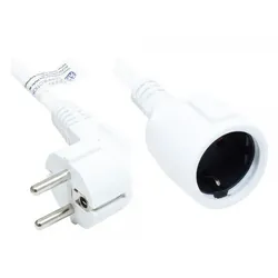 Alcasa P0102-W020 Stromkabel Weiß 2 m Netzstecker Typ E+F Netzstecker Typ F