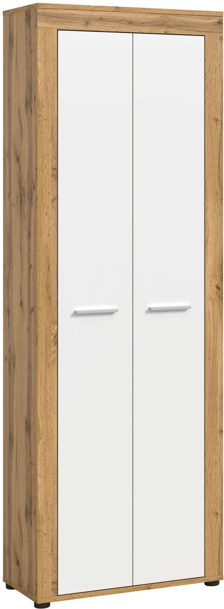 Furnilux Jam kledingkast wit melamine Wotan eiken B/D/H: 35 x 64 x 191 cm