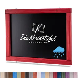Die Kreidetafel Manufaktur Wetterfeste Outdoor Kreidetafel mit Holzrahmen / Schwedenrot 150x55cm
