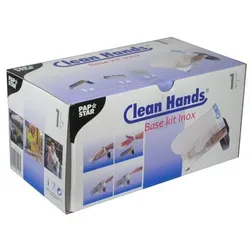 Papstar Clean Hands Base Kit Edelstahl 11,5 cm x 12,7 cm x 22 cm silber 8 Stück