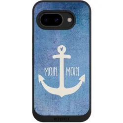 Nivocase Handyhülle für Google Pixel 9a Hülle NIVOpure Case Schwarz Anker Blau maritim (Google Pixel 9a), Smartphone Hülle, Blau, Schwarz
