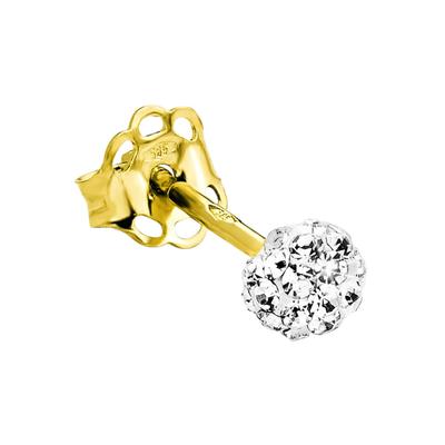 Single-Ohrstecker AMOR "Schmuck Geschenk Single Ohrschmuck für ein Ohr 9035564 Gold 585", gold (gelbgoldfarben, kristallweiß, kristallweiß), Ohrringe, Damen, 4mm, Gelbgold 585, mit Kristallstein