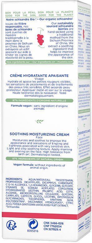 Mustela BÉBÉ-ENFANT Crème visage hydratante confort 40 ml