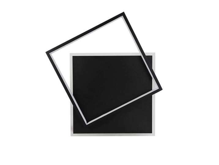 Nettlife Led-Deckenleuchte Daniela 44/40/6 cm, Schwarz, Metall, Quadratisch, LED integrated, 40x6x44 cm, Lampen & Leuchten, LED Beleuchtung, LED-Deckenleuchten