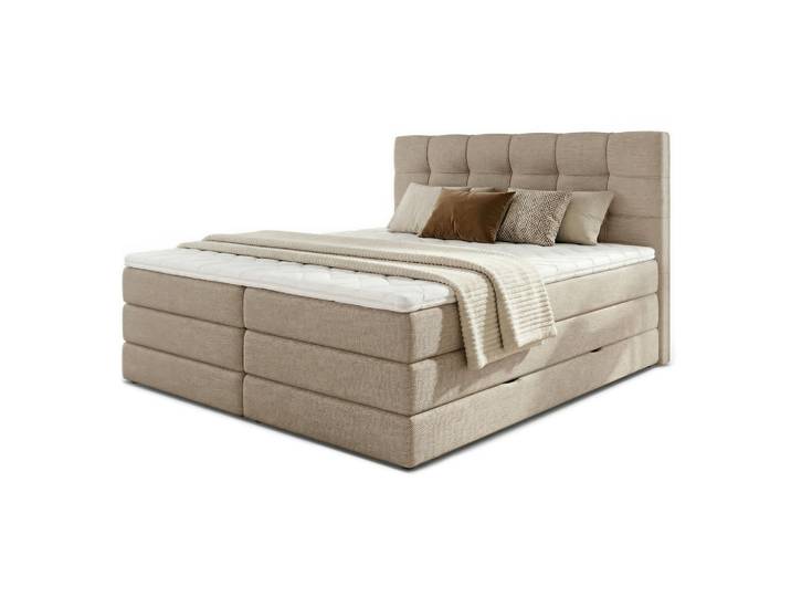 Sofnet Boxspringbett Best Max - 180x200 - beige (Inari 22), Beige, H3, Rechteckig, 180x200 cm, Schlafzimmer, Betten, Boxspringbetten