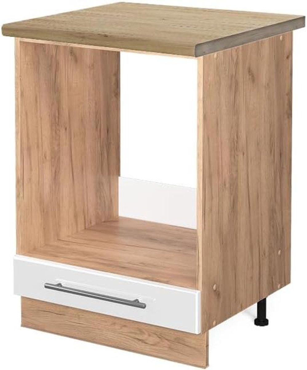 Inbouwkast voor oven en fornuis, Wit Hoogglans, Breedte: 60 cm