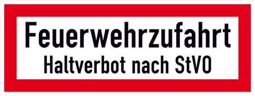 SafetyMarking 11.2651 Hinweisschild Feuerwehrzufahrt Haltverbot nach StVO Aluminium (B x H) 594mm x 210mm 1St.