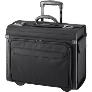 D&N Pilotenkoffer Business & Travel 2871, schwarz, 38 Liter, mit Laptopfach 15'', 2 Rollen & 2 Zahlenschlössern, Polyester