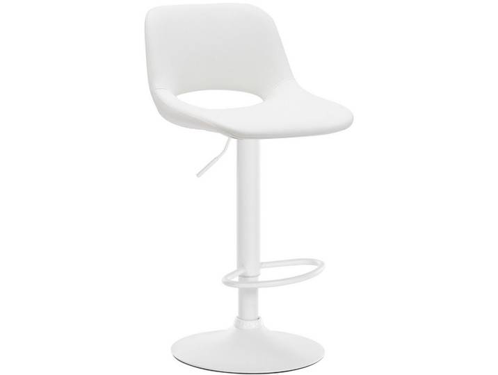 CLP Barhocker Lederlook weiß, Weiß, 42x86x46 cm, Esszimmer, Barmöbel, Barhocker