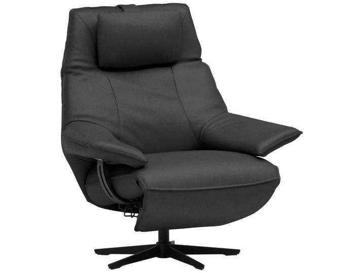 Dieter Knoll Relaxsessel, Dunkelgrau, Metall, Echtleder, Nappaleder, 92x79x82 cm, Goldenes M, Dgm, Fussart wählbar, Lederauswahl, Stoffauswahl, Relaxfunktion, gepolsterte Armlehnen, inklusive Armlehnen, Wohnzimmer, Sessel, Relaxsessel