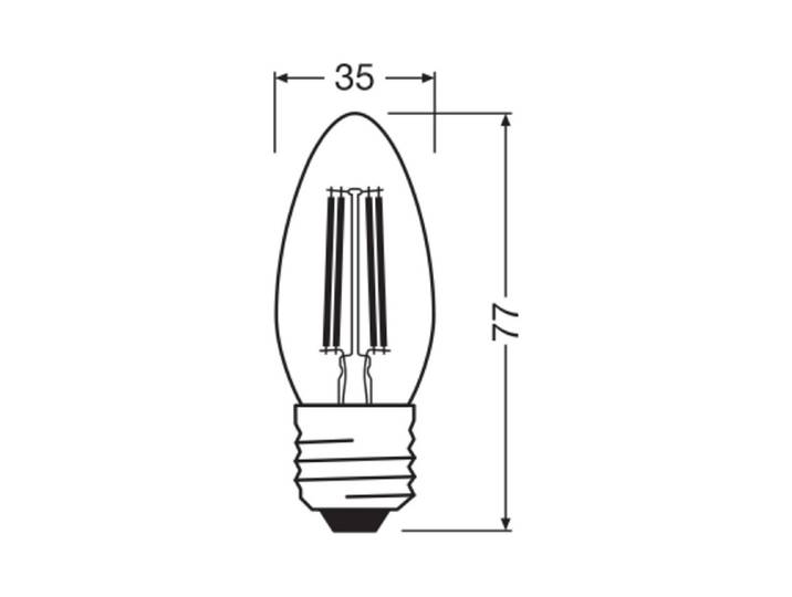 LED Kerze B40 3,4W 827 fil E27 ww