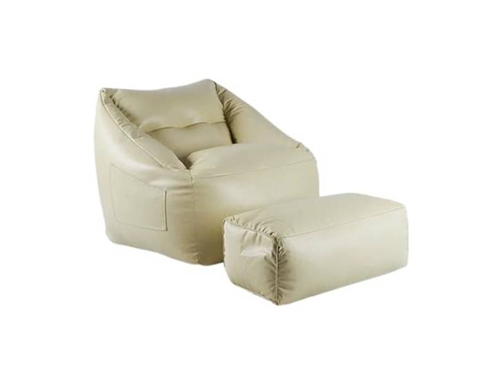 Xumh2024-3 Sitzsack Home Balcony Lazy Bean Bag Einzel-Tatami-Sofa-Stuhl for Wohnzimmer-Bodenliege(Beige)