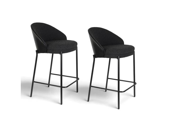 Tresenhocker Dutchbone Rodin - 2er Set, Schwarz, Neu, Tresenhocker - Praktisch & Komfortabel
