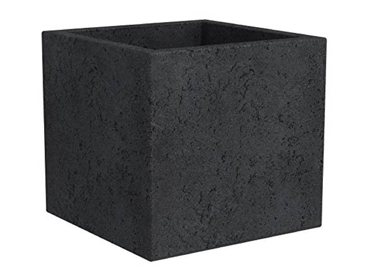 Scheurich C-Cube Pot à Plantes\, Plastique\, Noir Pierre.\, 29x29 cm\, Höhe 27 cm