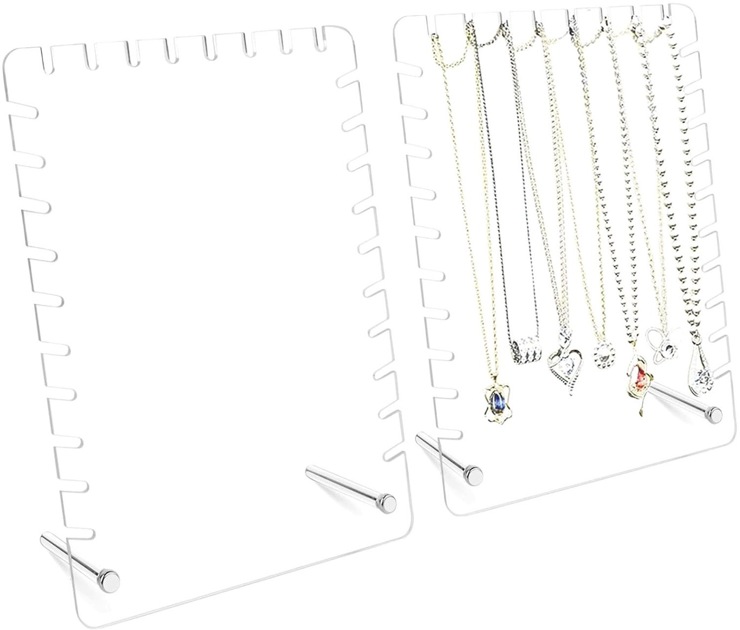2x Acryl Sieradenhouder - Transparante Staande Organizer voor Kettingen
