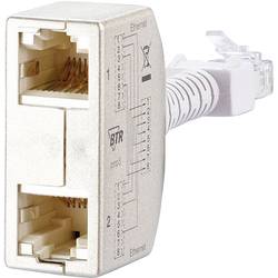 Metz Connect RJ45 Netzwerk Y-Adapter CAT 5 [2x RJ45-Buchse - 1x RJ45-Stecker] Silber 130548-03-E
