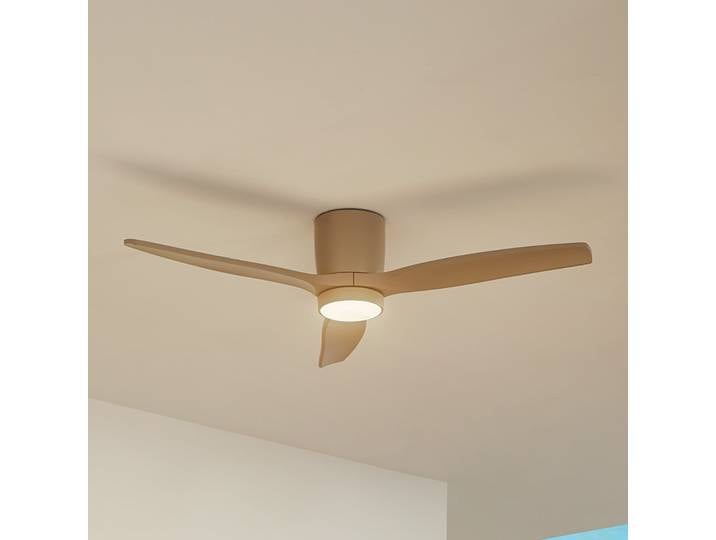 Sorin LED Outdoor Deckenventilator Beige - Lucande - Wohnzimmer - Modern - Metall - Einflammig