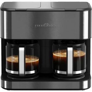 Proficook Kaffeemaschine PC-KAD 1308, mit 2 Glaskannen, 2x 1,8 Liter, 2000 Watt, dark inox, für 2x 16 Tassen