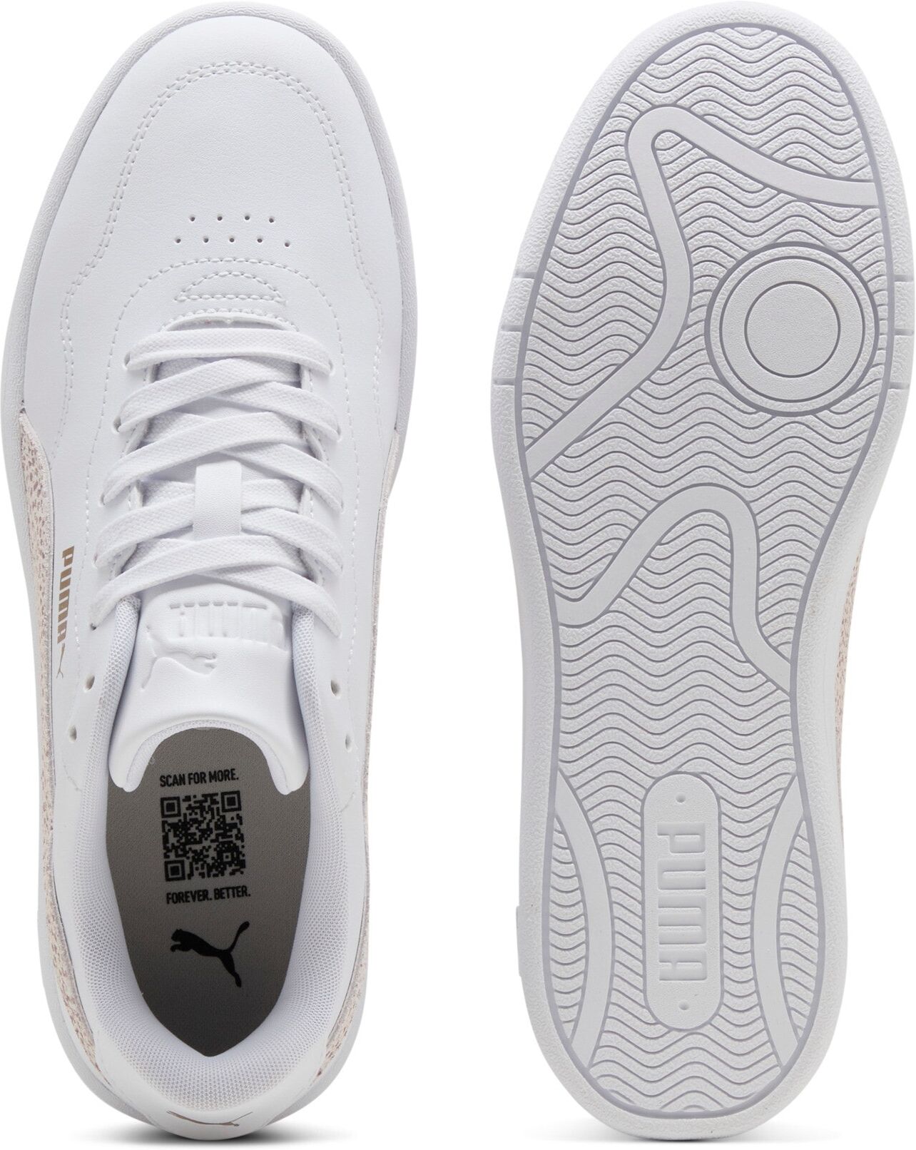 Sneaker PUMA "COURT LALLY TOPCAT", Damen, Gr. 36, Textil, weiß (puma weiß, frosted ivory), Synthetik, Schuhe Sneaker, mit Leo Animal Print