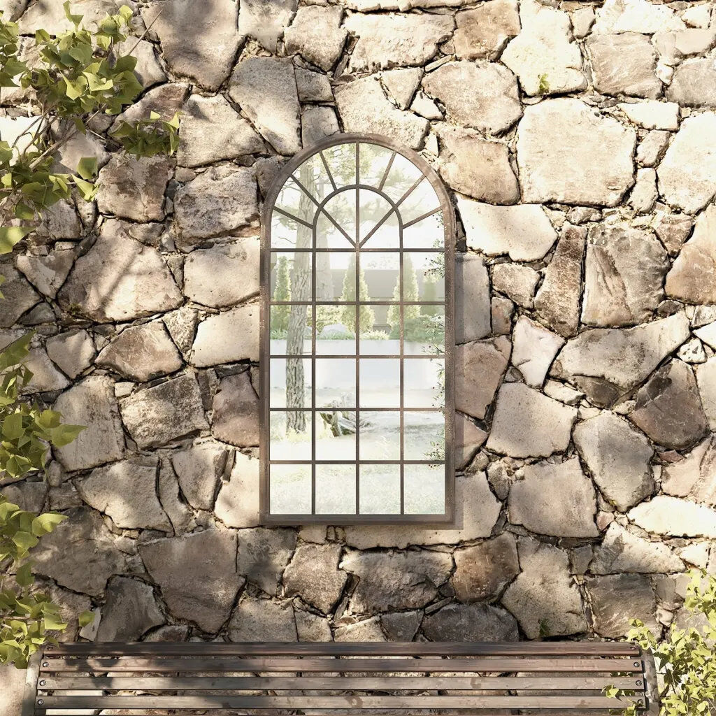 Lily Manor Morin Flat Mirror Sand 90cm H X 45cm W X 3cm D