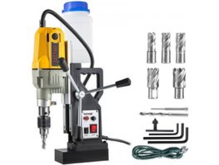 VEVOR Perceuse Magnétique 1200 W Perceuse à Colonne 10000 N Perceuse sur Colonne 36 x 28 x 12 cm Sept Éléments Pratique pour la Construction de Navires Ponts Fabrication Industrielle et Sidérurgique