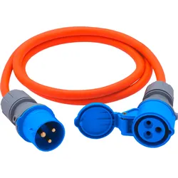Berger Ultimate CEE-Verlängerungsleitung CEE-Stecker und CEE-Kupplung 1,5 m Orange