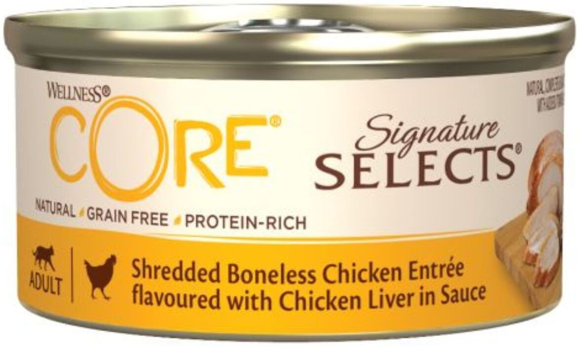 Wellness® Core Wellness Core Straccetti per Gatti Pollo con Fegato 79 g Selezione Esclusiva