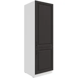 Küchen Hochschrank 60 cm Stilo Grau + Weiss Küchenzeile Küchenblock