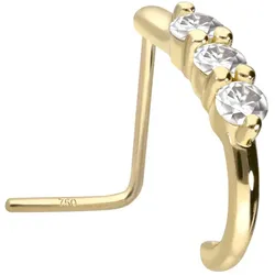 14/18 Karat Gold Nasenstecker 3 GROSSE MOISSANITE