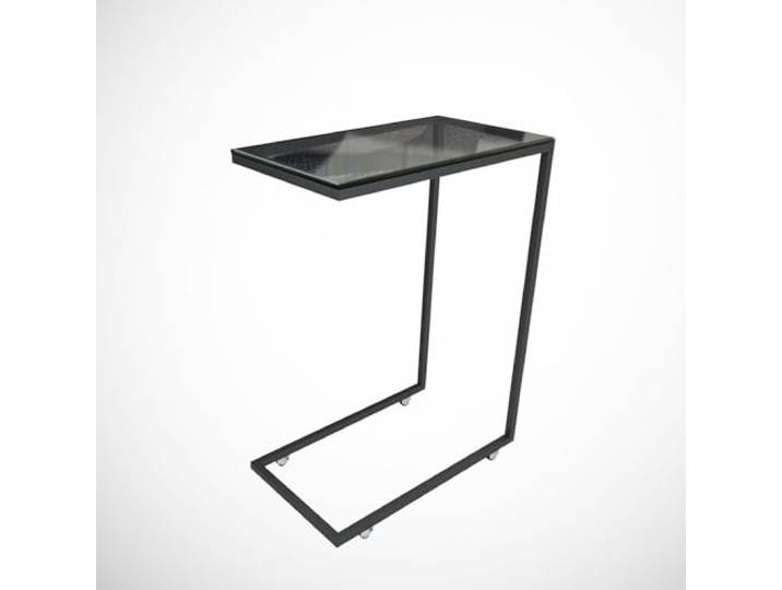 Hanah Home Moderner Beistelltisch mit Rollen, Anthrazit, 46 x 62 x 26 cm Tischplatte aus 100% melaminbeschichtetem Sicherheitsglas Stilvolles und funktionales Design