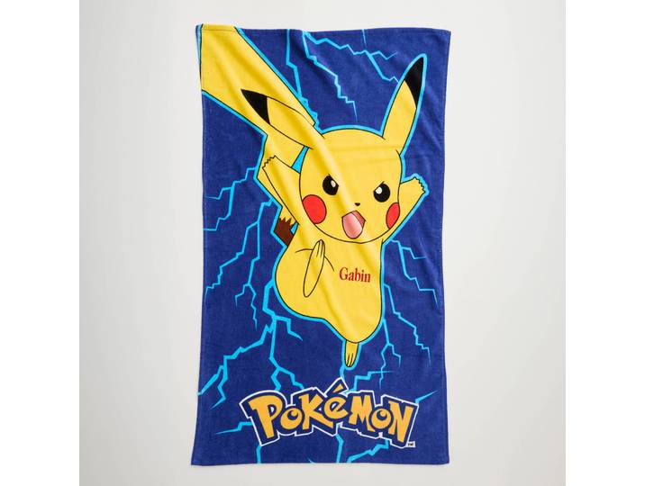 Drap de bain enfant Pokemon® à personnaliser, éponge et velours coton - 320g/m2, à personnaliser - Blancheporte