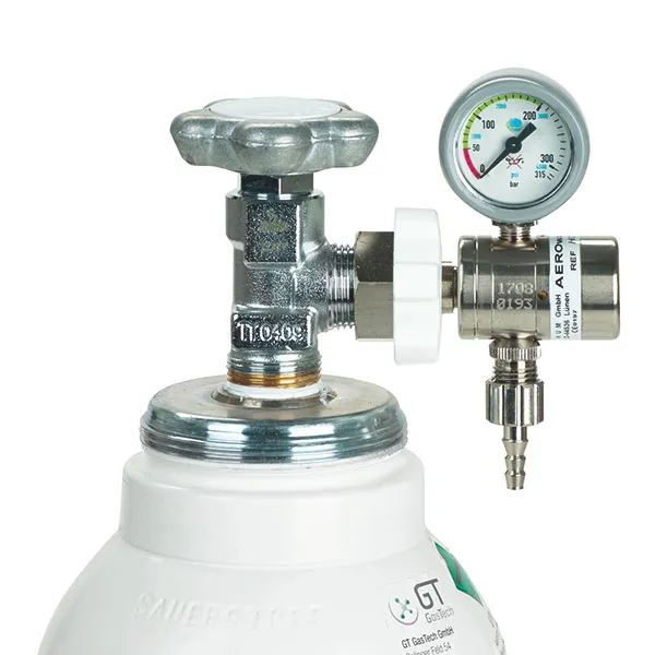 HUM Gesellschaft für Homecare und Medizintechnik mbH Sauerstoffflaschen-Druckminderer AEROway Fix Flow 6 Liter/Min. fest, nicht regelbar HDM03-6