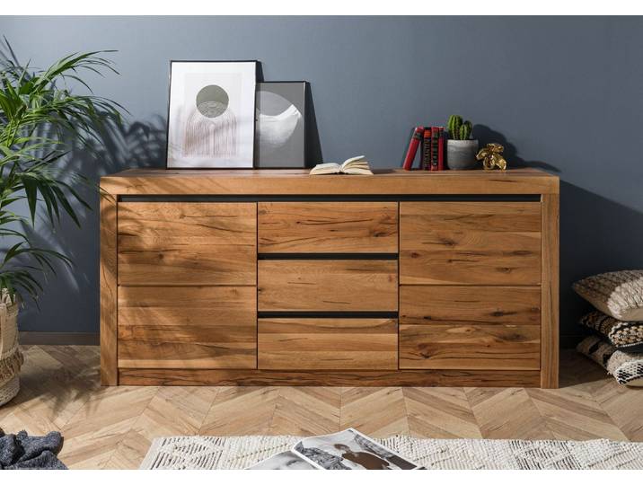 Sideboard Wildeiche / Zerreiche 185x43x80 natur geölt MONTREUX #155