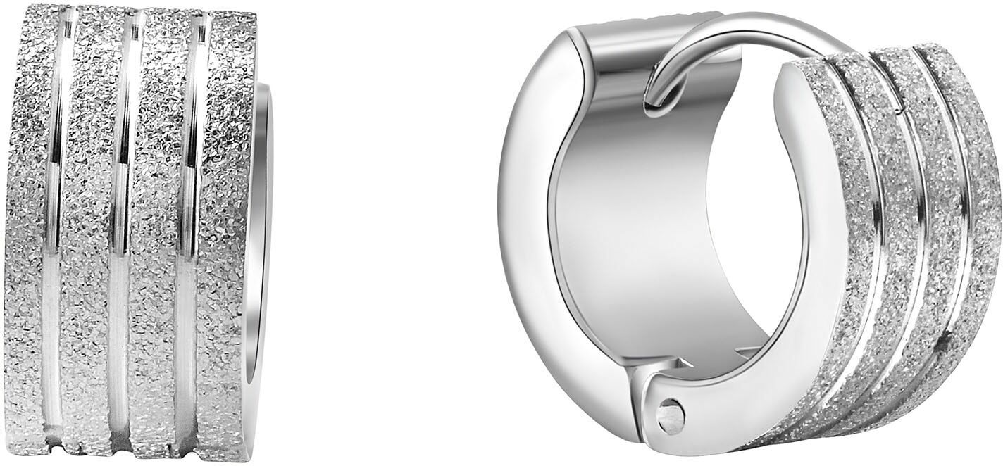 Paar Creolen FIRETTI "Schmuck Geschenk Ohrschmuck Ohrringe", silber (edelstahlfarben), Ohrringe, Damen, 13,5mm, Edelstahl, Paar Creolen edelstahlfarben 13,5mm, Edelstahl