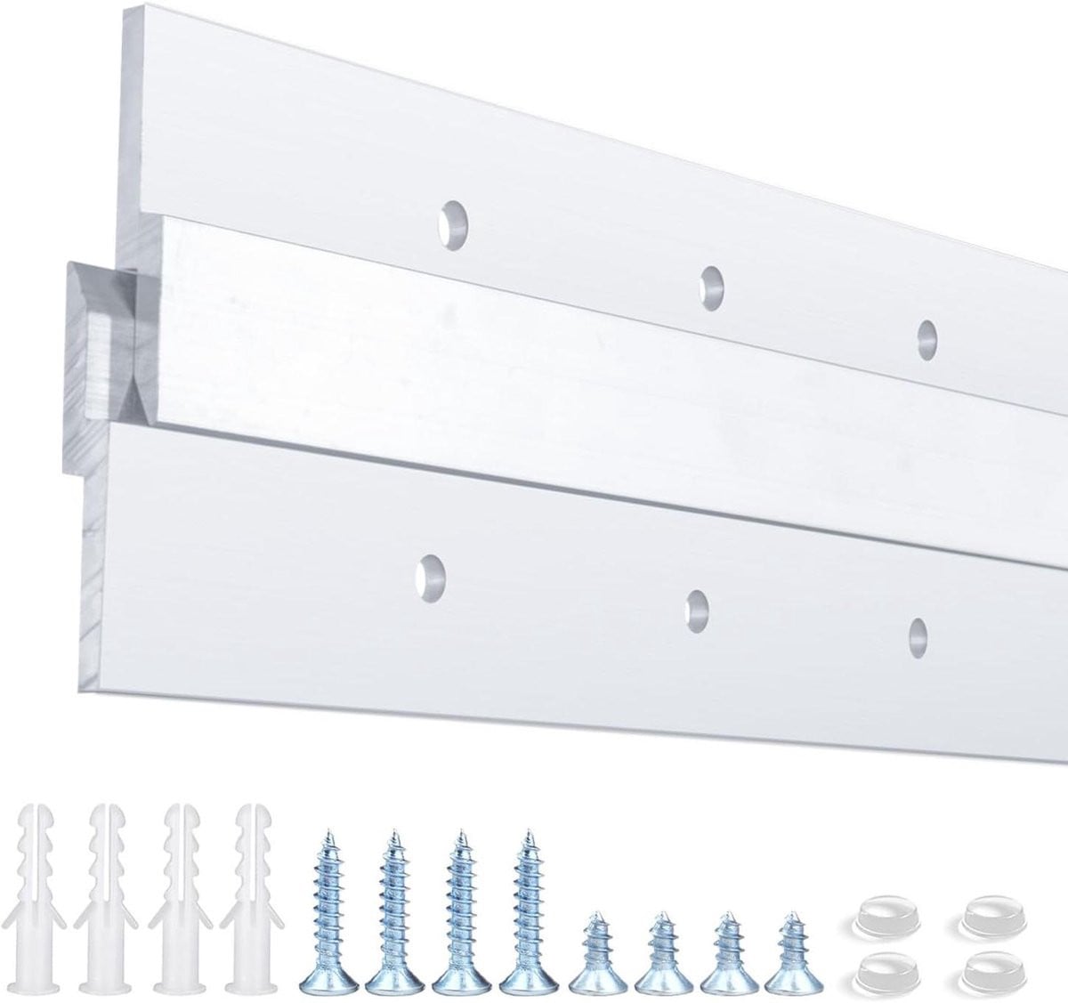 Franse Schoenplaatjes Z-Hangers Ophangsysteem voor Zware Objecten - Extra Dik Aluminium - 18 inch - Zilver