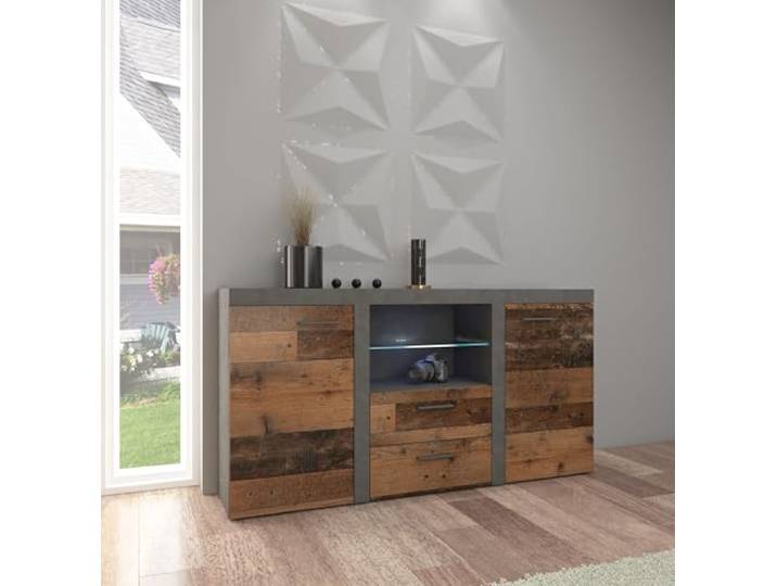 Rumba Kommode Sideboard Wohnwand Wohnzimmer Anbauwand Old Wood + Matera