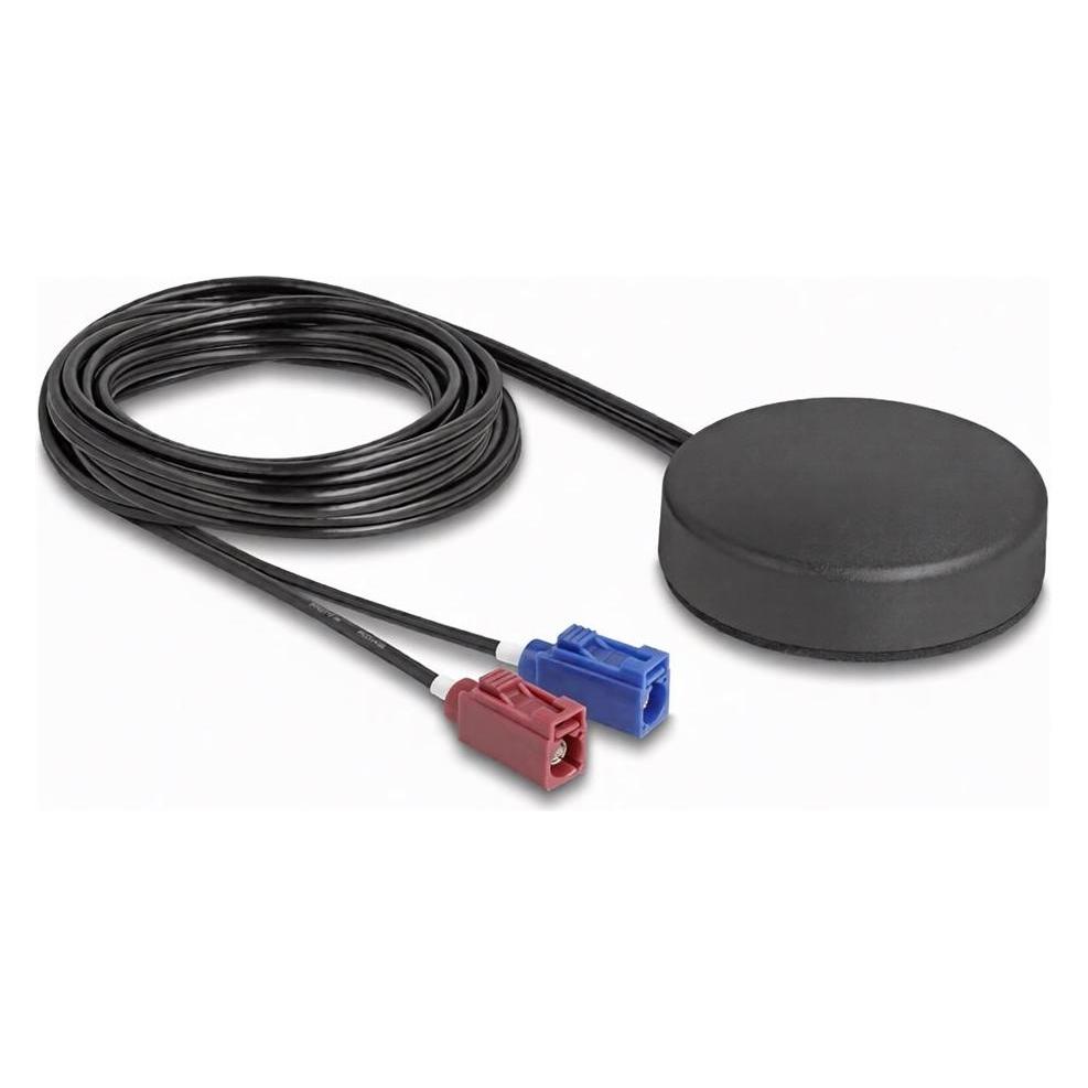 Delock 4G GNSS Antenne 1x FAKRA C + 1x FAKRA D Buchse 2 dBi (4G) (90767)