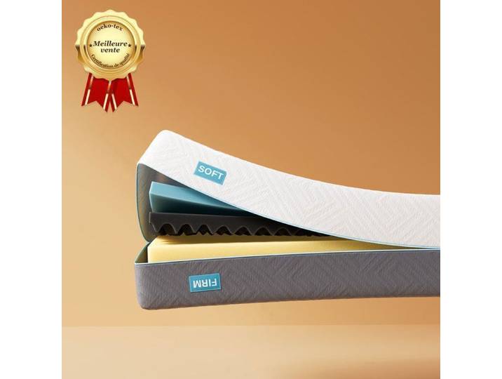 Matelas 90x190 cm CHICASA – Mémoire de Forme – 21 cm – Anti-transfert de mouvement – Durable Réversible Housse Amovible