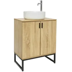 Ceramia Easy Waschtisch mit Unterschrank 60x73x36 cm helle Eiche glänzend EASYUMDB4