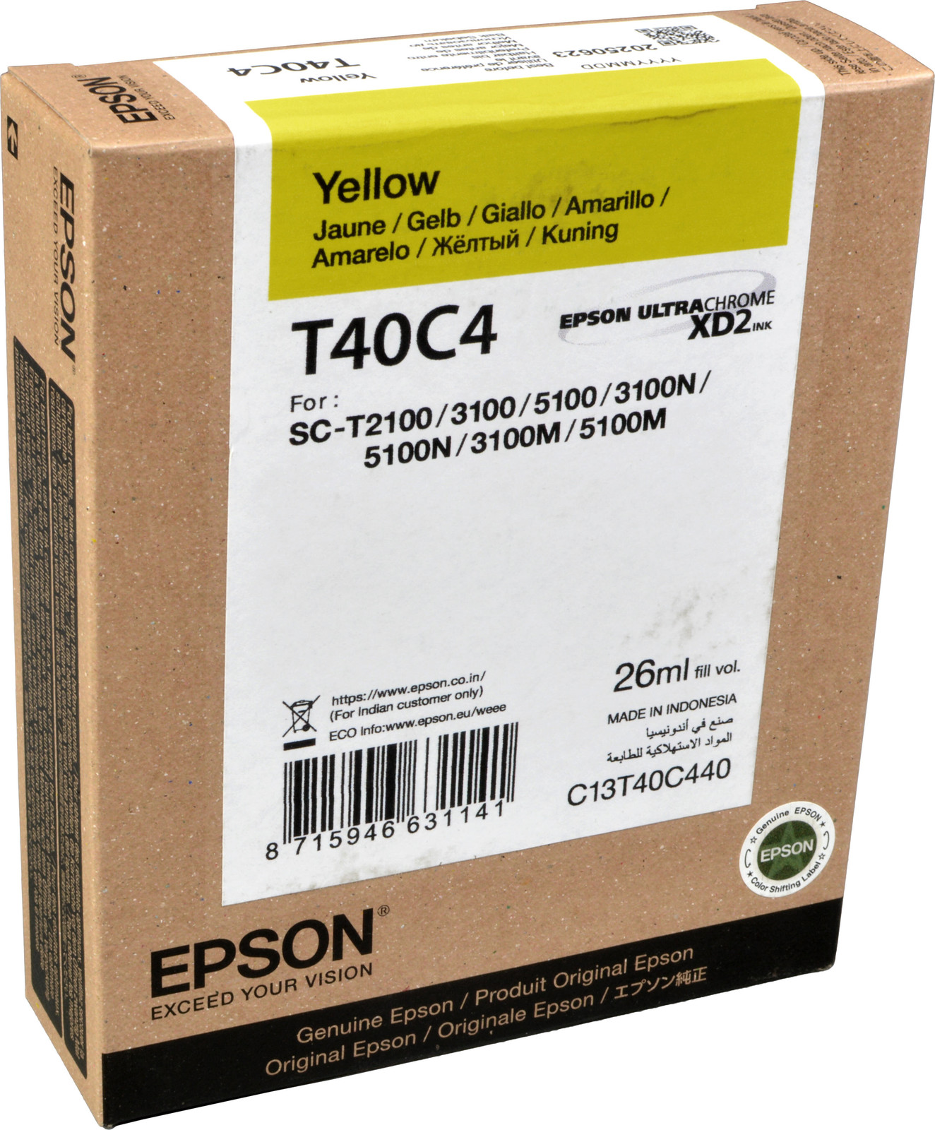 Epson C13T40C440 T40C440 printerpatroon - Geel