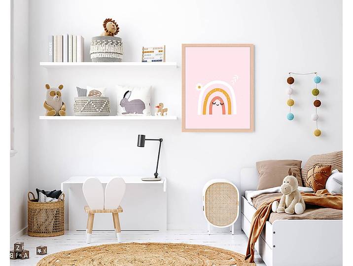 Tableau déco Rainbow Bear 43 x 53cm Multicolore